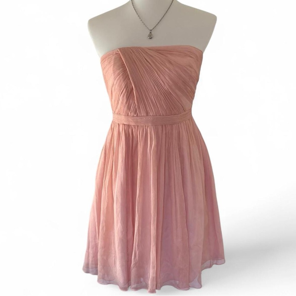 Strapless Pink Chiffon Cocktail Dress